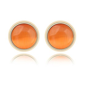 Orange Opal Stud Earrings